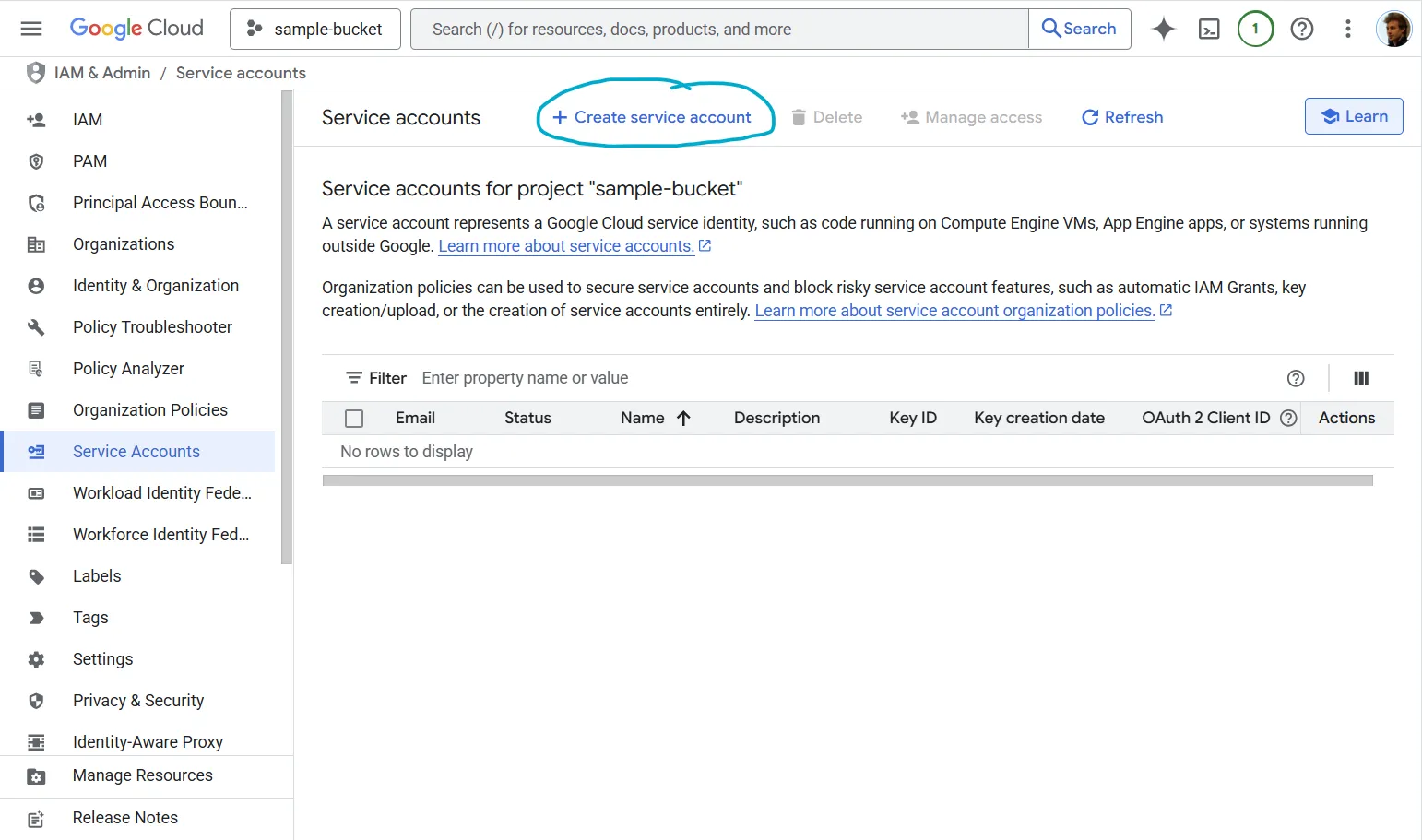 Google Cloud - Service Accounts